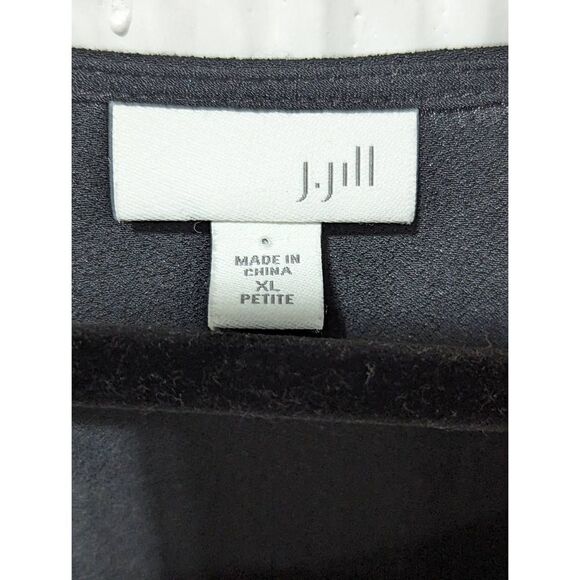 J. Jill Women's Black Long Sleeve Rayon Drop Waist Pleated Mini Shift Dress XLP - Picture 2 of 6